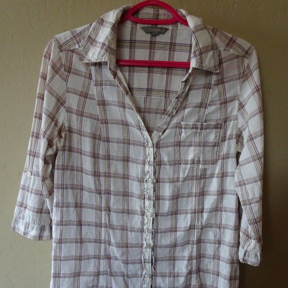 Rubbish Tops - Womens Rubbish Plaid Button Down EUC